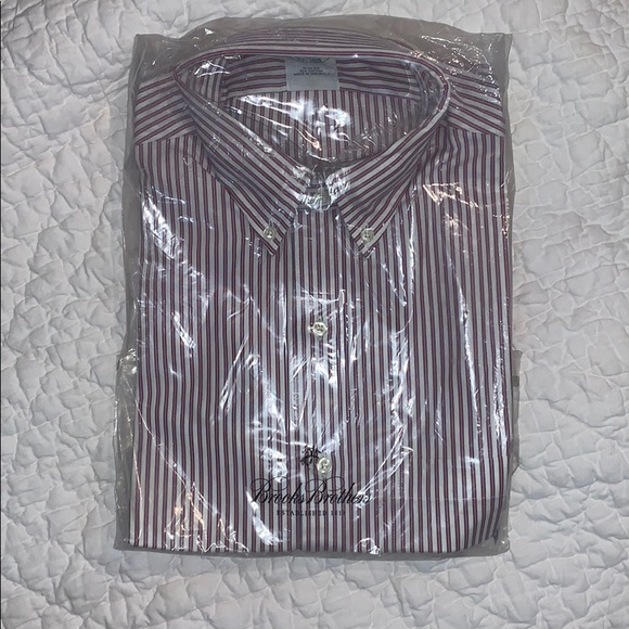 NEW Brooks Brothers Slim Fit striped men’s button down stripe dress shirt 15H34 - Picture 2 of 5